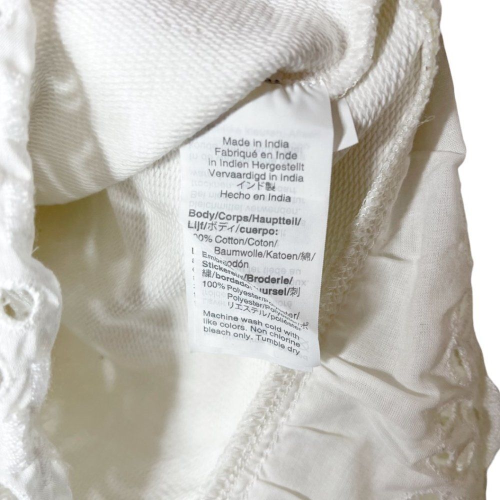 J. CREW White Eyelet Hem Sweatshirt  - Picture 6 of 8